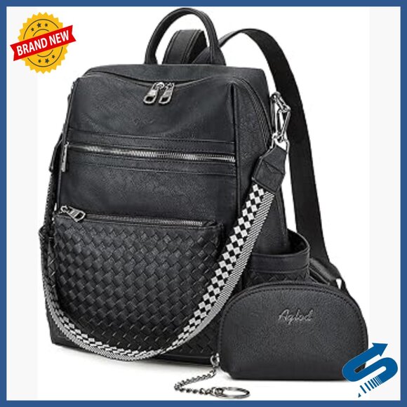 Faux Leather Backpack Purse Convertible Shoulder Bag Large Capacity Work Travel main image 6